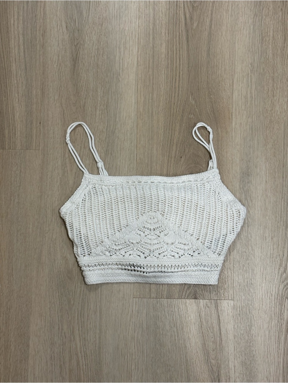 Abercrombie & Fitch White Crochet Knit Cami